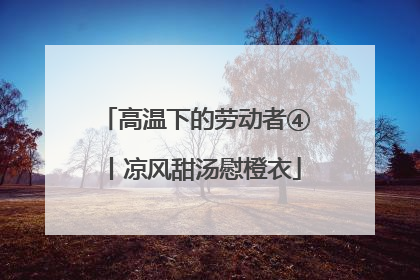高温下的劳动者④丨凉风甜汤慰橙衣