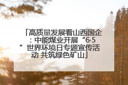 高质量发展看山西国企：中能煤业开展“6·5”世界环境日专题宣传活动 共筑绿色矿山