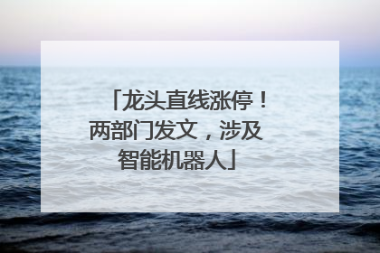 龙头直线涨停！两部门发文，涉及智能机器人