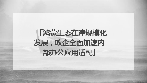 鸿蒙生态在津规模化发展，政企全面加速内部办公应用适配