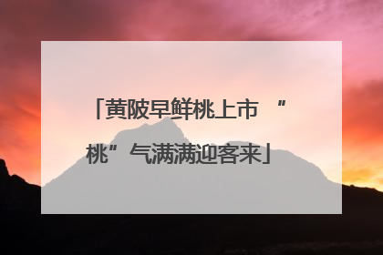 黄陂早鲜桃上市 “桃”气满满迎客来