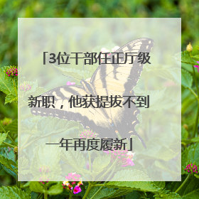 3位干部任正厅级新职，他获提拔不到一年再度履新