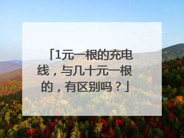 1元一根的充电线，与几十元一根的，有区别吗？
