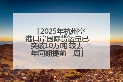 2025年杭州空港口岸国际货运量已突破10万吨 较去年同期提前一周
