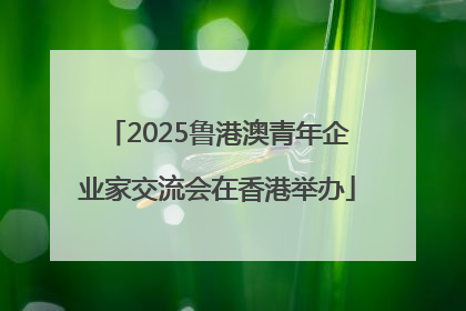 2025鲁港澳青年企业家交流会在香港举办