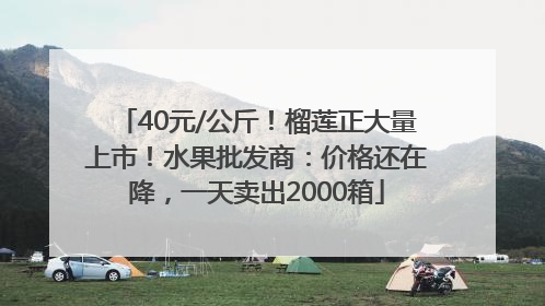 40元/公斤！榴莲正大量上市！水果批发商：价格还在降，一天卖出2000箱