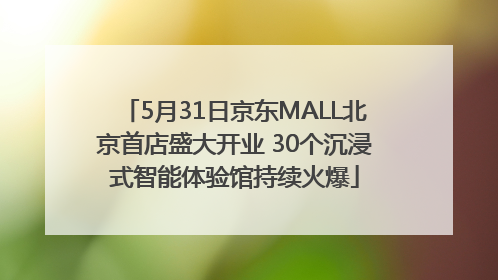 5月31日京东MALL北京首店盛大开业 30个沉浸式智能体验馆持续火爆