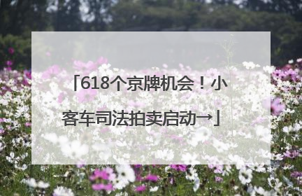 618个京牌机会！小客车司法拍卖启动→