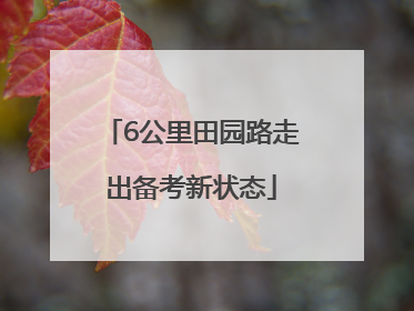 6公里田园路走出备考新状态