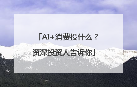 AI+消费投什么？资深投资人告诉你